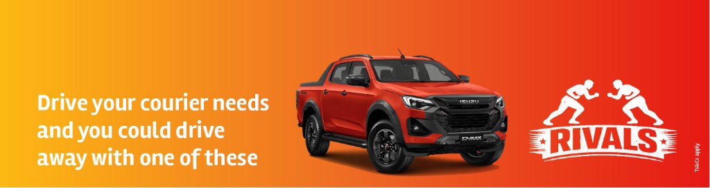 Rugby Rivals: Drive your courier needs and you could drive away with one of these – a brand-new Isuzu D-MAX
